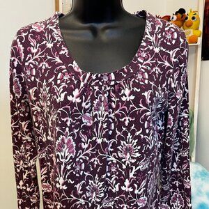 Talbots Petites Long Sleeve Floral Print Blouse Size Small